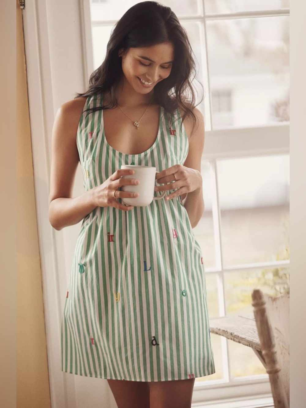 LyreBird Embroidered Stripe Dress